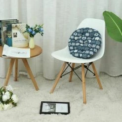 TANèTUE Coussin De Chaise Rond En Coton 40x40cm Coussin Plus épais Tapis De Siège De Bureau Chat Bleu -banc et tabouret Soldes Boutique 67428359 4