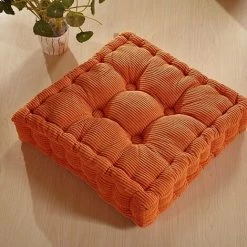 Galette De Chaise -Coussin De Chaise Fauteuil Siège Canapé Coussin D'Assise Pour Intérieur Et Extérieur, Carré, Différents Coloris, Rembourrage épais ，38 * 38cm (Orange Vibrante) -GALOZZOIT
