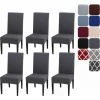 ENLENK Housse De Chaise Extensible Lot De 6, Couverture Protecteur De Chaise Salle A Manger Universel Amovible Lavable Moderne Durable Pour Maison Hotel Restaurant Fete Banquet Cuisine Decoration -banc et tabouret Soldes Boutique 67474439 1