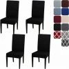 FLYME Housse De Chaise Extensible Lot De 4, Couverture Protecteur De Chaise Salle A Manger Universel Amovible Lavable Moderne Durable Pour Maison Hotel Restaurant Fete Banquet Cuisine Decoration -banc et tabouret Soldes Boutique 67553549 1