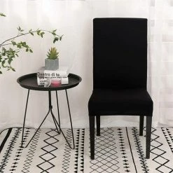 FLYME Housse De Chaise Extensible Lot De 4, Couverture Protecteur De Chaise Salle A Manger Universel Amovible Lavable Moderne Durable Pour Maison Hotel Restaurant Fete Banquet Cuisine Decoration -banc et tabouret Soldes Boutique 67553549 3