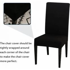 ENLENK Housse De Chaise Extensible Lot De 4, Couverture Protecteur De Chaise Salle A Manger Universel Amovible Lavable Moderne Durable Pour Maison Hotel Restaurant Fete Banquet Cuisine Decoration -banc et tabouret Soldes Boutique 67581094 2