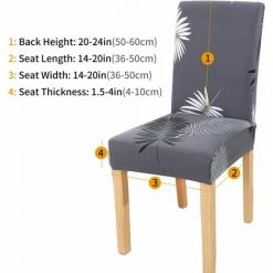 ECHOO Housse De Chaise Extensible Housses De Chaise De Salle à Manger-Gris 6 Pièces 9 ECHOO Housse De Chaise Extensible Housses De Chaise De Salle à Manger-Gris 6 Pièces -banc et tabouret Soldes Boutique 67595832 3