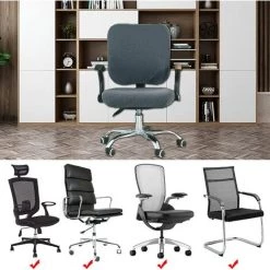 FLYME Siège En Polyester Coussin Protecteur Tabourets Amovible Stretch Slipcovers Housse Assise Chaise Cuir Housse De Chaise De Bureau Démontable Pour Décoration Maison Hôtel Mariage Réunion Noël Etc -banc et tabouret Soldes Boutique 67637350 3