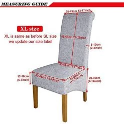 FLYME Grande Housse De Chaise De Salle à Manger Jacquard Extensible(Noir,2 Pièces) -banc et tabouret Soldes Boutique 67638028 3