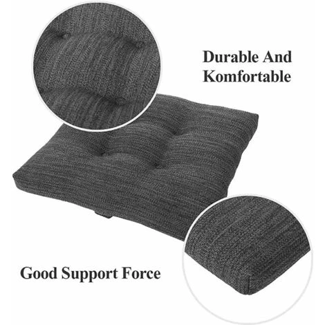 Fei Yu Coussin De Siège Carré, Tabouret De Bar Super Doux Coussin De Siège Carré Avec Attaches - Un Seul Coussin, Gris-Noir (12 '' (30 Cm)),A 5 Fei Yu Coussin De Siège Carré, Tabouret De Bar Super Doux Coussin De Siège Carré Avec Attaches - Un Seul Coussin, Gris-Noir (12 '' (30 Cm)),A – Image 3