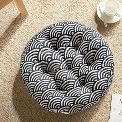 ENLENK Coussin De Siège Rond Coussin Tatami, Galette De Chaise Coussin De Chaise Épais, 100% Coton Et Lin - Confortables - Coussins épais Et Respirants 40 * 40 * 6cm，Noir -banc et tabouret Soldes Boutique 67678874 2