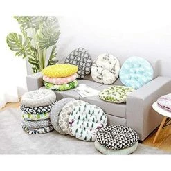 ENLENK Coussin De Siège Rond Coussin Tatami, Galette De Chaise Coussin De Chaise Épais, 100% Coton Et Lin - Confortables - Coussins épais Et Respirants 40 * 40 * 6cm，Noir -banc et tabouret Soldes Boutique 67678874 3