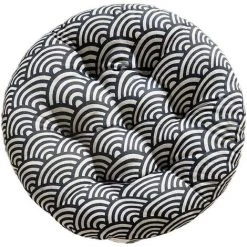 ENLENK Coussin De Siège Rond Coussin Tatami, Galette De Chaise Coussin De Chaise Épais, 100% Coton Et Lin - Confortables - Coussins épais Et Respirants 40 * 40 * 6cm，Noir -banc et tabouret Soldes Boutique 67678874 5