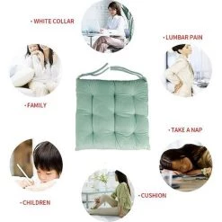 ENLENK Coussin De Chaise 45x45 - Coussin De Chaise D'intérieur Et D'extérieur Coussin De Chaise De Jardin Amovible 1 Pièce En Velours Côtelé Pour La Maison, La Salle à Manger, La Cuisine, Le Bureau, Le Jardin, La Terrasse, Vert -banc et tabouret Soldes Boutique 67680716 4