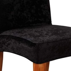 ENLENK Lot De 4 Housses De Chaise De Salle à Manger En Velours écrasé, Extensibles, Amovibles Et Lavables, Housses De Chaise De Salle à Manger Super Douces Pour Housses De Siège Pour Fête De Mariage, Salle à Manger, Décoration D'intérieur (4 Pièces, Noir) -banc et tabouret Soldes Boutique 67680871 4