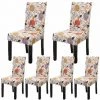 ENLENK Housses De Chaise De Salle à Manger Feuille Fleur Housses De Chaise De Salle à Manger Lot De 6 Housses De Chaise Amovibles Lavables En élasthanne Doux Pour Salle à Manger Décoration De Chaise De Fête De Banquet De Mariage (coloré) -banc et tabouret Soldes Boutique 67680909 1
