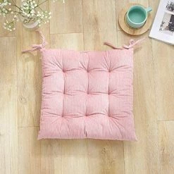 ENLENK Galette De Chaise Coussins De Chaise, Coussin épais En Velours Côtelé, Coussin Chaise Jardin Doux Confortable Respirant Épaisé 40 X 40 Cm，Rosado -banc et tabouret Soldes Boutique 67681155 2