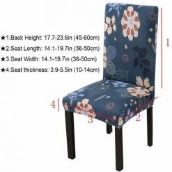 ENLENK Housses De Chaise De Salle à Manger Florales Lot De 6 Housses De Chaise De Salle à Manger Bleu Marine Housses De Siège De Chaise Amovibles Et Lavables En élasthanne Doux Pour La Décoration De Fête De Banquet De Mariage De Salle à Manger -banc et tabouret Soldes Boutique 67683526 3