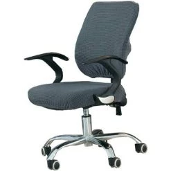 ENLENK Housses De Siège Chaise Amovibles Extensible Pour Chaises De Bureau Housses De Siège De Chaise De Salle à Manger Décoration De Mariage (Gris) -banc et tabouret Soldes Boutique 67685339 2