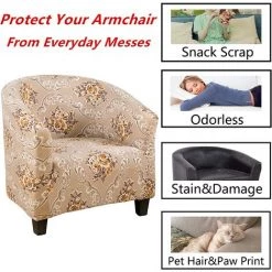 AOUGO Housse De Chaise Club, Housse De Chaise De Baignoire Très Extensible Amovible Et Lavable, Housse De Canapé, Protection De Meubles Pour Salon -banc et tabouret Soldes Boutique 67704055 3