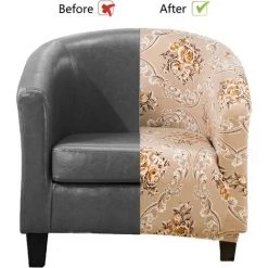 AOUGO Housse De Chaise Club, Housse De Chaise De Baignoire Très Extensible Amovible Et Lavable, Housse De Canapé, Protection De Meubles Pour Salon -banc et tabouret Soldes Boutique 67704055 4