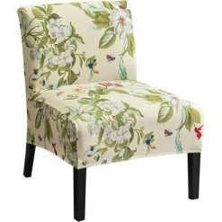 AOUGO Housse De Chaise Imprimée Sans Accoudoirs Housse De Chaise D'appoint Extensible Sans Accoudoirs Housse De Chaise D'appoint Amovible Pour Salon, Salle à Manger, Chaise D'appoint Sans Accoudoirs D'hôtel,06