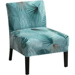 AOUGO Housse De Chaise Imprimée Sans Accoudoirs Housse De Chaise D'appoint Extensible Sans Accoudoirs Housse De Chaise D'appoint Amovible Pour Salon, Salle à Manger, Chaise D'appoint Sans Accoudoirs D'hôtel,02