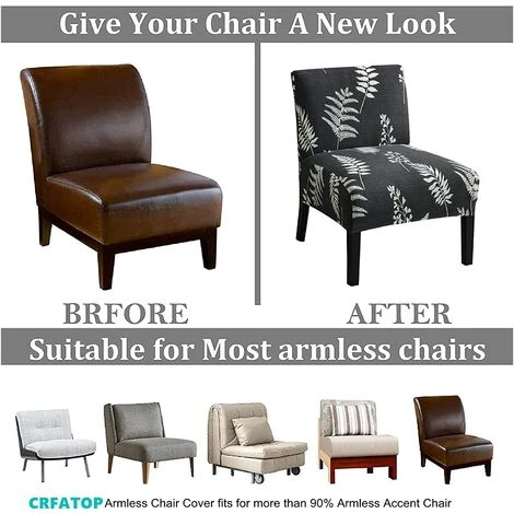 AOUGO 2 Pièces Housse De Chaise Sans Accoudoirs Imprimée Housse De Chaise D'appoint Sans Accoudoirs Amovible Housse De Chaise D'appoint Amovible Pour Salon, Salle à Manger, Chaise D'appoint Sans Accoudoirs D'hôtel,19 7 AOUGO 2 Pièces Housse De Chaise Sans Accoudoirs Imprimée Housse De Chaise D'appoint Sans Accoudoirs Amovible Housse De Chaise D'appoint Amovible Pour Salon, Salle à Manger, Chaise D'appoint Sans Accoudoirs D'hôtel,19 – Image 5