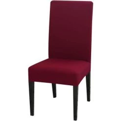 AOUGO Housses De Chaise De Salle à Manger Housses De Chaise De Salle à Manger Extensibles Housses De Protection De Chaise Amovibles Et Lavables Pour Salle à Manger, Maison, Banquet, Hôtel (rouge, Lot De 2)