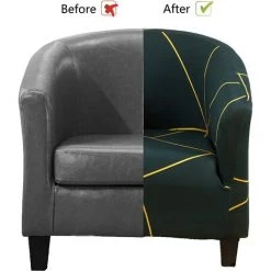 AOUGO Housse De Chaise Club, Housse De Chaise De Baignoire Très Extensible Amovible Et Lavable, Housse De Canapé, Protection De Meubles Pour Salon -banc et tabouret Soldes Boutique 67704644 4