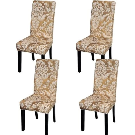 AOUGO Ensemble De Housses De Chaise De Salle à Manger Housses De Chaise De Salle à Manger Extensibles Housses De Protection De Chaise Amovibles Et Lavables Pour Salle à Manger, Maison, Mariage, Banquet, Hôtel (imprimé 01, Paquet De 4) 3 AOUGO Ensemble De Housses De Chaise De Salle à Manger Housses De Chaise De Salle à Manger Extensibles Housses De Protection De Chaise Amovibles Et Lavables Pour Salle à Manger, Maison, Mariage, Banquet, Hôtel (imprimé 01, Paquet De 4)