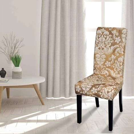 AOUGO Ensemble De Housses De Chaise De Salle à Manger Housses De Chaise De Salle à Manger Extensibles Housses De Protection De Chaise Amovibles Et Lavables Pour Salle à Manger, Maison, Mariage, Banquet, Hôtel (imprimé 01, Paquet De 4) 4 AOUGO Ensemble De Housses De Chaise De Salle à Manger Housses De Chaise De Salle à Manger Extensibles Housses De Protection De Chaise Amovibles Et Lavables Pour Salle à Manger, Maison, Mariage, Banquet, Hôtel (imprimé 01, Paquet De 4) – Image 2