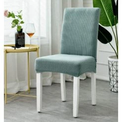 CSPARKV Housse De Chaise Une Pièce En Velours Polaire épaissi élastique Hôtel Restaurant Restaurant Housse De Chaise Anti-salissure Housse De Tabouret Vert Dos Bas S [35-45cm] + Régulier M [45-55cm] 2 à Vendre -banc et tabouret Soldes Boutique 67716154 4