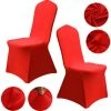CSPARKV Couverture De Chaise De Salle à Manger Haut De Gamme Décoration De Fête De Mariage Tout Compris Une Pièce Spandex Blanc Housse De Chaise Housse De Chaise élastique Housse De Chaise Big Red Square Foot 2pcs à Vendre