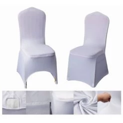 CSPARKV Couverture De Chaise De Salle à Manger Haut De Gamme Décoration De Fête De Mariage Tout Compris Une Pièce Spandex Blanc Housse De Chaise Housse De Chaise élastique Housse De Chaise Big Red Square Foot 2pcs à Vendre -banc et tabouret Soldes Boutique 67716380 5