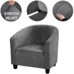 CSPARKV Housse De Canapé Simple En Velours De Renard Argenté De Style Européen Super Doux Et épais Tout Compris Internet Café Hôtel Café Housse De Chaise De Canapé En Velours De Renard Argenté Vin Rouge Housse De Canapé Semi-circulaire Une Pièce -banc et tabouret Soldes Boutique 67716381 4