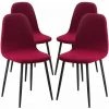 FLYME Housse De Chaise De Salle à Manger Housse De Chaise Extensible Couverture De Chaise Pour Cuisine,Salon, Bureau, Salle à Manger(vin Rouge,4 Pieces) -banc et tabouret Soldes Boutique 67812265 1