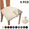 ENLENK 6 Pièces Housses De Siège De Chaise En Jacquard Extensible, Housses De Coussin De Siège De Chaise De Salle à Manger Anti-poussière Lavables Amovibles -banc et tabouret Soldes Boutique 67839219 1