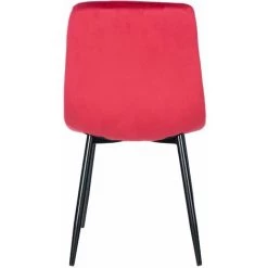 CLP Chaise De Salle à Manger Antibes En Velours Avec Pieds En Métal Noir Rouge -banc et tabouret Soldes Boutique 67870192 4