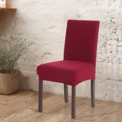 SUPERSELLER Mobilier D'intérieur Housse De Siège De Salle à Manger Amovible Lavable En Tricot épais Housse De Siège En Polyester Spandex Pour La Cérémonie De Salle à Manger D'hôtel De Fête De Mariage - Bourgogne -banc et tabouret Soldes Boutique 67872224 3