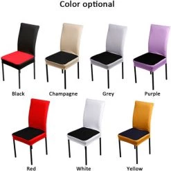 SUPERSELLER Mobilier D'intérieur 2 Pièces/ensemble Respirant Spandex Extensible Chaise De Salle à Manger Housses Anti-poussière Cérémonie Chaise Housses Protecteurs Mariage événements Décoration - Noir -banc et tabouret Soldes Boutique 67873416 4