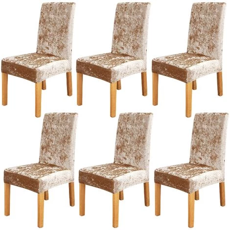 ECHOO Lot De 6 Housses De Chaise De Salle à Manger En Velours écrasé, Extensibles, Amovibles Et Lavables, Housses De Chaise De Salle à Manger Super Douces Pour Housses De Siège Pour Fête De Mariage, Salle à Manger, Décoration D'intérieur (6 Pièces, Champagne) 3 ECHOO Lot De 6 Housses De Chaise De Salle à Manger En Velours écrasé, Extensibles, Amovibles Et Lavables, Housses De Chaise De Salle à Manger Super Douces Pour Housses De Siège Pour Fête De Mariage, Salle à Manger, Décoration D'intérieur (6 Pièces, Champagne)