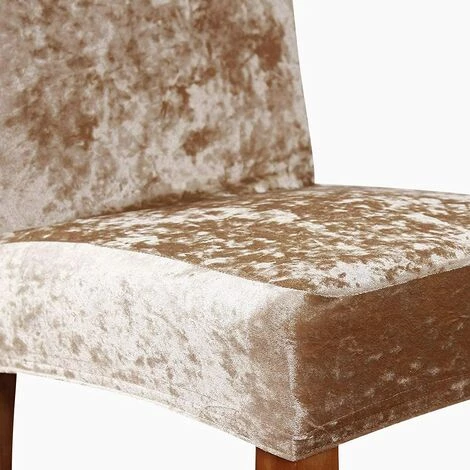 ECHOO Lot De 6 Housses De Chaise De Salle à Manger En Velours écrasé, Extensibles, Amovibles Et Lavables, Housses De Chaise De Salle à Manger Super Douces Pour Housses De Siège Pour Fête De Mariage, Salle à Manger, Décoration D'intérieur (6 Pièces, Champagne) 6 ECHOO Lot De 6 Housses De Chaise De Salle à Manger En Velours écrasé, Extensibles, Amovibles Et Lavables, Housses De Chaise De Salle à Manger Super Douces Pour Housses De Siège Pour Fête De Mariage, Salle à Manger, Décoration D'intérieur (6 Pièces, Champagne) – Image 4