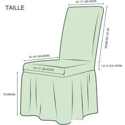 ECHOO Housse De Chaise De Salle à Manger Extensible Universelle Avec Jupe, Protecteur De Meubles Amovible Lavable Pour Accueil Cérémonie Banquet Fête De Mariage (4 Pièces, Lavande) -banc et tabouret Soldes Boutique 67883830 3