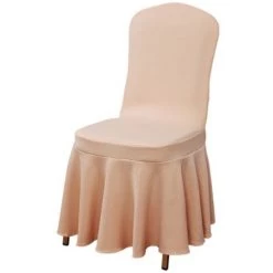 CSPARKV Couverture De Chaise élastique Pour Hôtel De Mariage épaissi Multicolore Banquet Maison Robe D'été Couleur Unie Couche D'air élastique Couverture De Chaise Couleur De La Peau Universelle