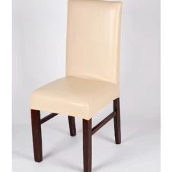 CSPARKV Accueil Élastique Ordinateur Siamois Table À Manger Chaise Dossier Couverture De Chaise Imperméable En Cuir PU Hôtel Siège Tabouret Paquet Chaise Couverture Marron Taille Régulière -banc et tabouret Soldes Boutique 67895651 3