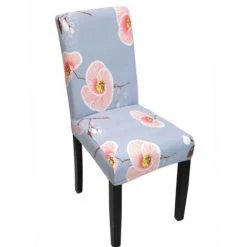 CSPARKV Accueil Housses De Table Et De Chaise Antifouling élastiques Housses De Chaise De Salle à Manger D'hôtel Housses De Siège D'ordinateur De Bureau Housses De Chaise D'orchidée Papillon Taille Unique