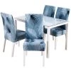 CSPARKV Couverture De Chaise De Table à Manger Anti-salissure Maison Couverture De Chaise élastique Impression Bureau Couverture De Chaise D'ordinateur Motif De Plumes Bleues Couverture De Chaise Universelle -banc et tabouret Soldes Boutique 67895698 1
