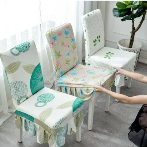 CSPARKV Housse De Chaise Imprimé Jupe Housse De Siège Hôtel Table à Manger Housse De Chaise Siamois élastique Antifouling Maison Mode Jupe à Carreaux + Corde à Nouer 4 CSPARKV Housse De Chaise Imprimé Jupe Housse De Siège Hôtel Table à Manger Housse De Chaise Siamois élastique Antifouling Maison Mode Jupe à Carreaux + Corde à Nouer – Image 2