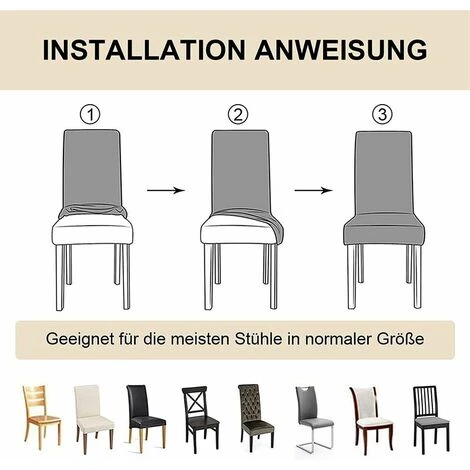 YOOUYIDA BETTE Housses De Chaise 4 Pièces , Couverture De Chaise De Salle à Manger Extensible Protection De Chaise Moderne Lavable Pour La Décoration Fête Banquets Hôtel De Bureau(Beige) 6 YOOUYIDA BETTE Housses De Chaise 4 Pièces , Couverture De Chaise De Salle à Manger Extensible Protection De Chaise Moderne Lavable Pour La Décoration Fête Banquets Hôtel De Bureau(Beige) – Image 4