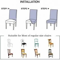 YOOUYIDA Housse De Chaise 4 Pièces Couverture De Chaise Universelle Facile à Nettoyer Et Durable Pour Hôtels, Fêtes, Maison, Restaurants, Cuisines (Feuille Verte, 4 Pièces) 10 YOOUYIDA Housse De Chaise 4 Pièces Couverture De Chaise Universelle Facile à Nettoyer Et Durable Pour Hôtels, Fêtes, Maison, Restaurants, Cuisines (Feuille Verte, 4 Pièces) -banc et tabouret Soldes Boutique 67896735 4