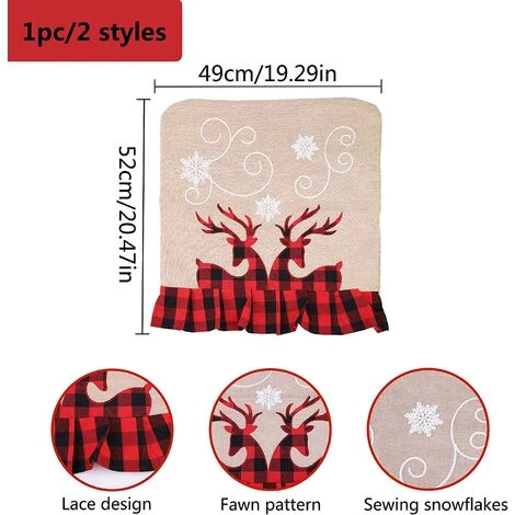 YIENJAOY AGILITY Housse De Chaise Noël 2 Pcs Housses De Chaise De Salle à Manger Décoration Pour Salle à Manger Dîner Xmas Couverture De Chaise Décoration Chaise Pour Noël, Banquet, Décoration De Cuisine 4 YIENJAOY AGILITY Housse De Chaise Noël 2 Pcs Housses De Chaise De Salle à Manger Décoration Pour Salle à Manger Dîner Xmas Couverture De Chaise Décoration Chaise Pour Noël, Banquet, Décoration De Cuisine – Image 2