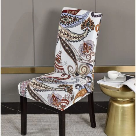 CSPARKV Housse De Chaise Nouvelle Housse De Chaise élastique Maison Couverture De Chaise De Noël Siamois Rouleau Feuille Motif Taille Universelle 4 CSPARKV Housse De Chaise Nouvelle Housse De Chaise élastique Maison Couverture De Chaise De Noël Siamois Rouleau Feuille Motif Taille Universelle – Image 2