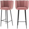 RENDEZ VOUS DéCO Chaise De Bar Rosy En Velours Rose 75 Cm (lot De 2) - Rose